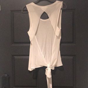 Beautiful backless white blouse with sheer close